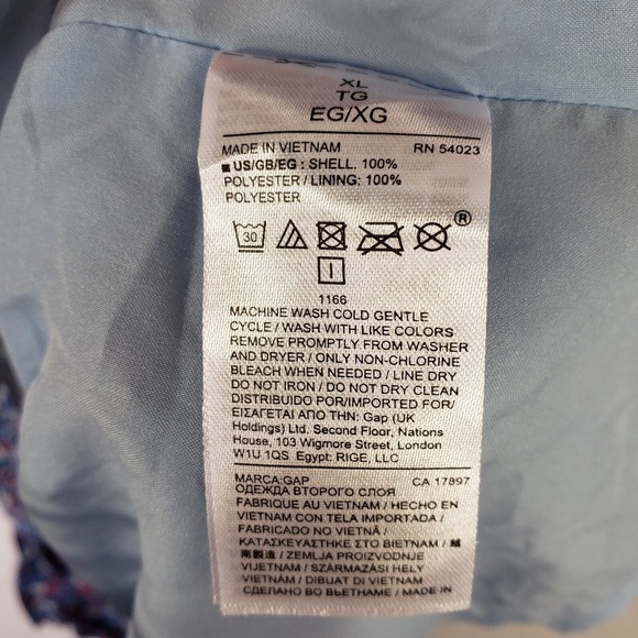 GAP Blue and Red Floral Long Sleeve Dress - Picture 5 of 7